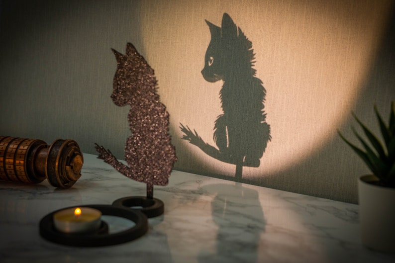 Candle holder Candle holder Chinese shadow Cat Cute Meow Animal Decoration Design By Vibe3D image 1