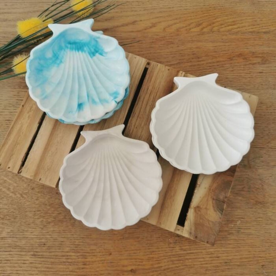 Ceramic Jewelry Shell Tray - Decorative Tray - Shell Trinket Tray ...