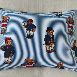 1 One RALPH LAUREN POLO Teddy Bear Blue Striped Toss Pillow Sham Cover New  - Etsy