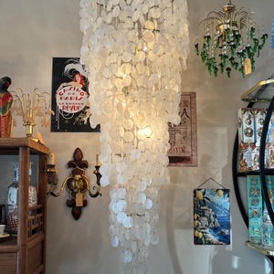 XXXL capiz shell pendant lamp mother of pearl 60&#39;s