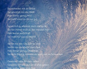 Poster mit Spruch