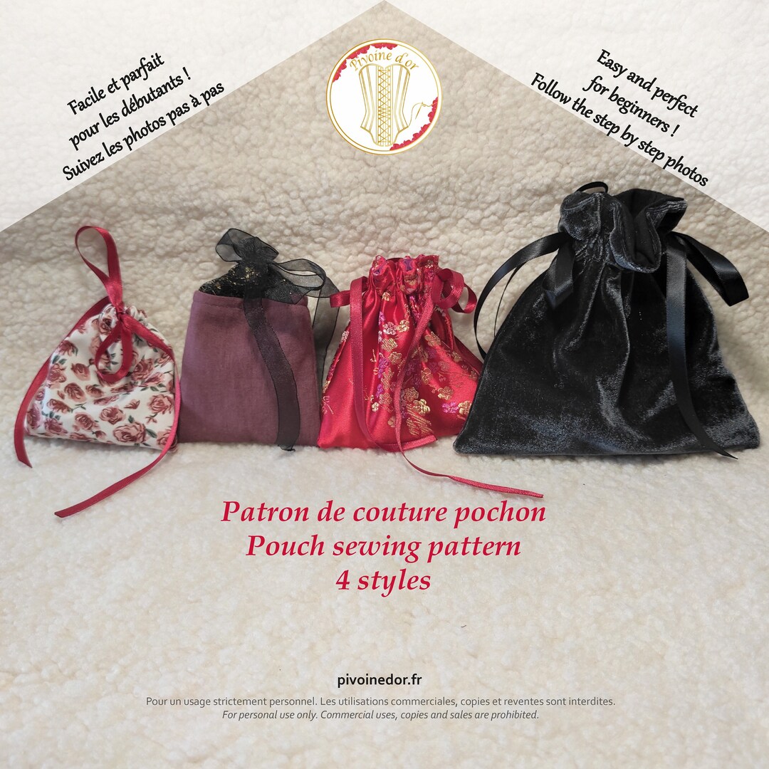 PDF Pouch Easy Sewing Pattern Small Bag Pattern Storage Bag Pattern