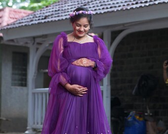 Maternity purple gown for your special moments