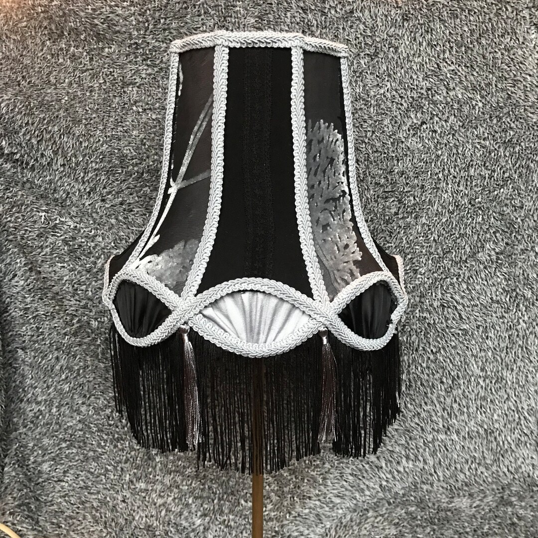 Victorian Lampshade victoria Black and Grey Etsy