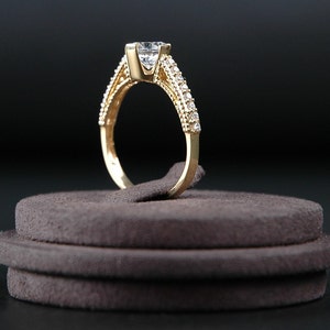10K Gold Ring, 8K Gold Ring, gift ring, grandma ring, girls ring, mom ring, anniversary gift, Birthday gift for her, mothers day gift, zdjęcie 4