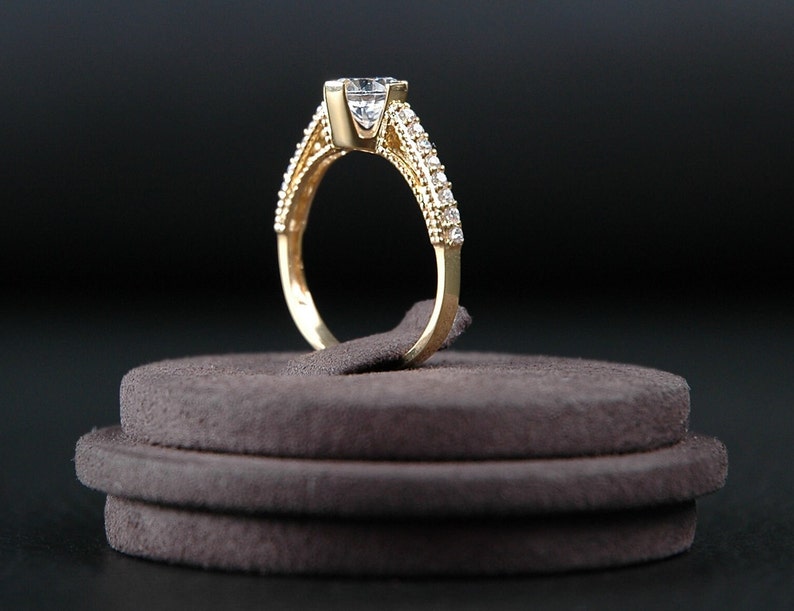 10K Gold Ring, 8K Gold Ring, gift ring, grandma ring, girls ring, mom ring, anniversary gift, Birthday gift for her, mothers day gift, zdjęcie 4
