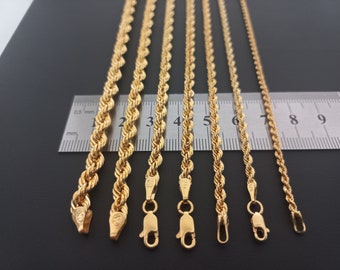 14K Gold Chain, Rope style gold chain,  gold chain, fine jewelry, necklace, chain, minimalist gold chain, luxury chain, elegant chain