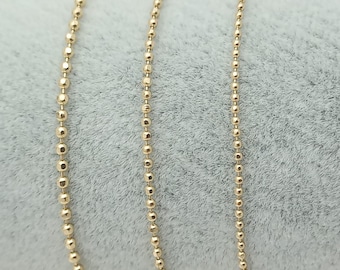 gold ball bracelet, gold bead bracelet, 14k ball bracelet, diamond cut ball bracelet, diamond  bead bracelet, 1mm 1.2mm 1.5mm ball bracelet