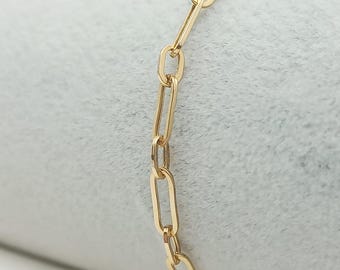 Gold Paperclip Bracelet, Gold Paperclip Chain, Gold Paperclip Bracelet, Gold Men and Women Bracelet, Paperclip Necklace, Paperclip Bracelet