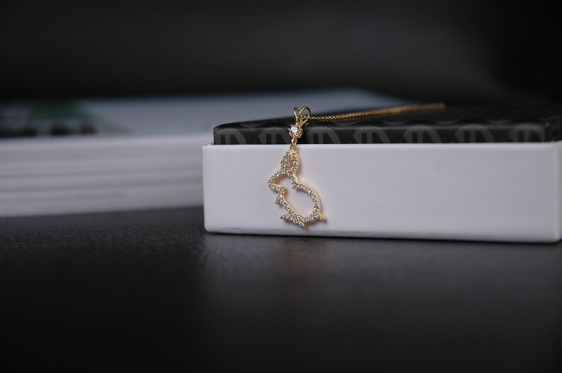 14K Gold Pendant, Rabbit pendant, Bunny pendant, Gold rabbit charm, Rabbit necklace charm, Cluster pendant, Cross pendant, Tassel pendant, image 9