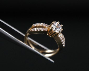 Anillo de oro de 10K, anillo de oro de 8K, anillo de oro esculpido, regalo para ella, anillo de abuela, anillo de niñas, anillo de mamá, regalo de aniversario, regalo de cumpleaños para ella