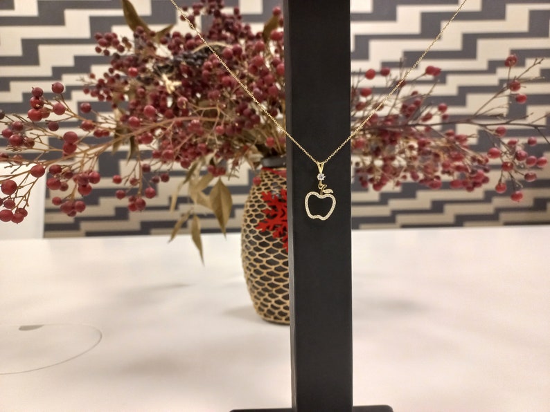 8K Gold Pendant, Apple Pendant, Apple Necklace, Gold Apple Pendant, women's pendant, Handmade pendant, Delicate pendant, Minimal necklace, image 9