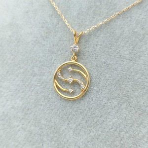 thin gold chain, 14k fashion necklace, gold charm necklace, special occasion gift, unique necklace, gold dainty pendant, sentimental gift