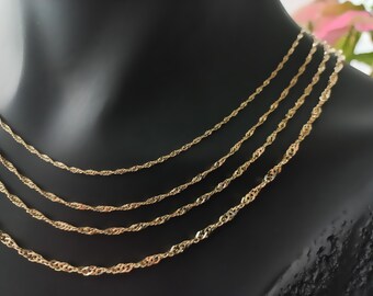 14K Gold Singapore Chain, Gold Chain, Special Chain, Man Gold Chain, Woman Gold Chain, Gift For Her, Special Singapore, Gold Singapore, Gift