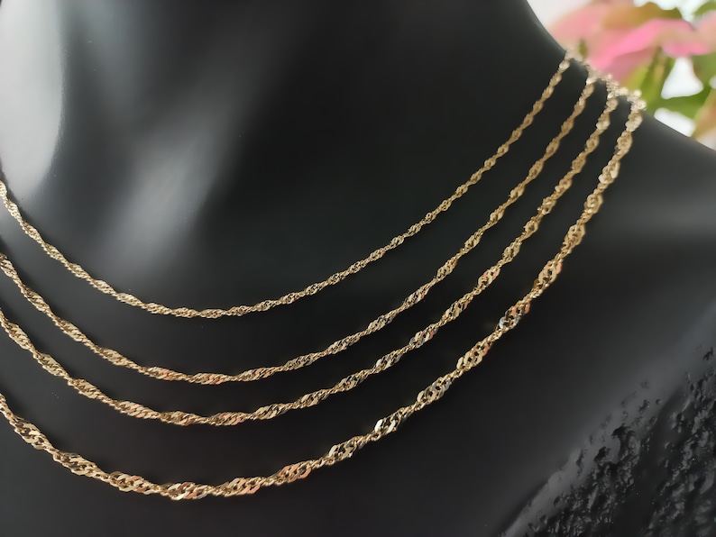 14K Gold Singapore Chain, Gold Chain, Special Chain, Man Gold Chain, Woman Gold Chain, Gift For Her, Special Singapore, Gold Singapore, Gift