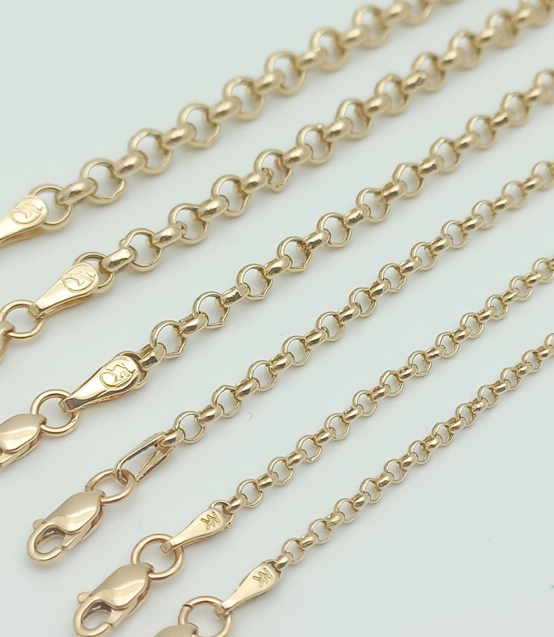 Woman's Rolo Chain 14K Gold Rolo Chain Necklace, Gold Rolo Bracelet, Gold Rolo Men and ...