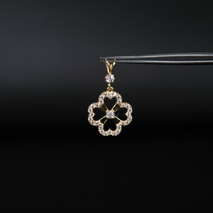 14K Gold Pendant, Flower Pendant, Flower Necklace, girls pendant, grandma pendant, best friend pendant, gift for her, gift for him, Gold image 9