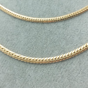 14K Solid Gold Curb Chain Necklace | Cuban Link Bracelet & Anklet for Women | Waterproof Layering Chain