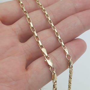 14k solid gold box chain, rectangle solid box chain, long box chain, solid gold box bracelet, solid gold box necklace, box chain for women