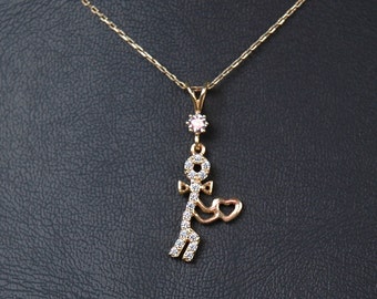 Pendentif en or 14 carats, collier coeur, pendentif femme, cadeau fête des mères, cadeau d'anniversaire, cadeau de Noël, cadeau pour elle, pendentif grand-mère, femme