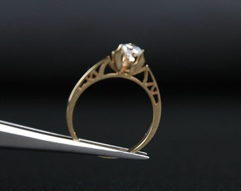 Anello d'oro 10K, Anello d'oro 8K, Anello elegante e chic, anello della nonna, anello per ragazze, anello della mamma, regalo di anniversario, regalo di compleanno per lei, regalo speciale