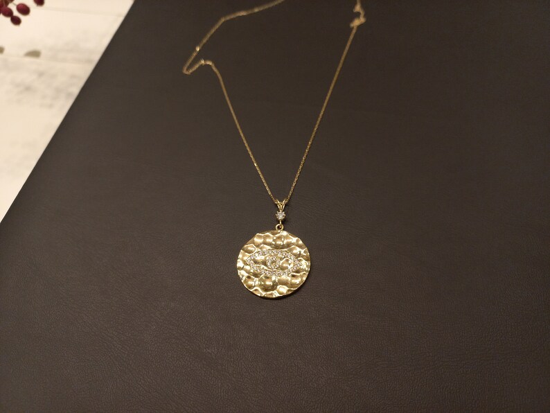 8K Gold Pendant, Charm necklace, women's pendant, mothers day gift, birthday gift, Fine Jewelry, christmas gift, gift for her, Love Gift imagem 6