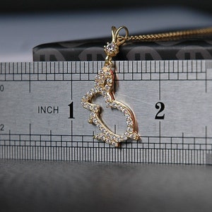 14K Gold Pendant, Rabbit pendant, Bunny pendant, Gold rabbit charm, Rabbit necklace charm, Cluster pendant, Cross pendant, Tassel pendant, image 8