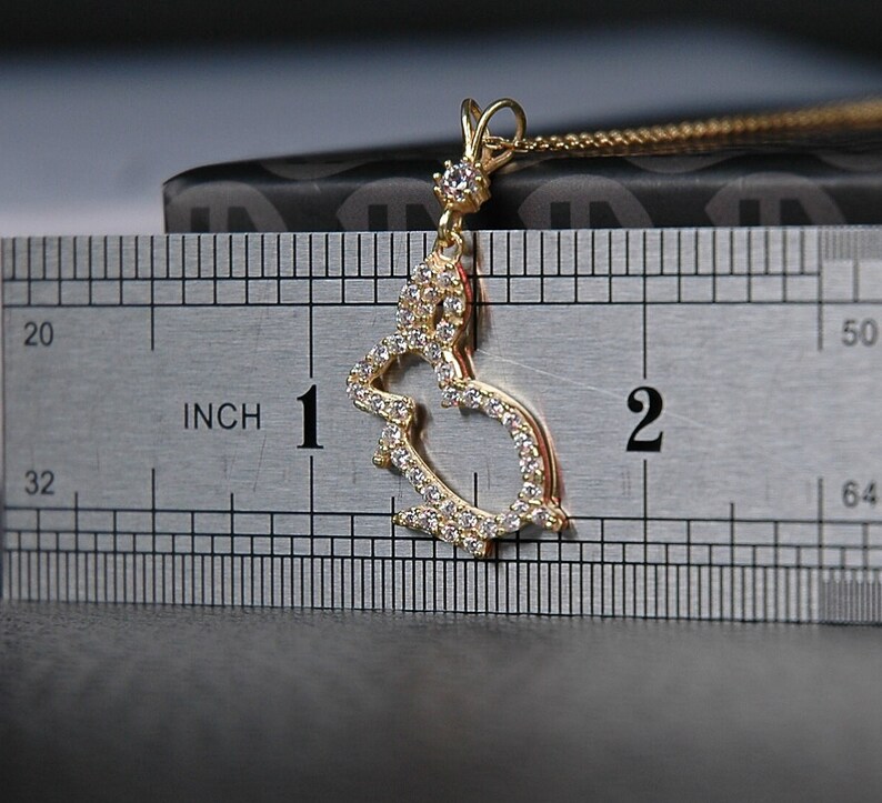 14K Gold Pendant, Rabbit pendant, Bunny pendant, Gold rabbit charm, Rabbit necklace charm, Cluster pendant, Cross pendant, Tassel pendant, image 8