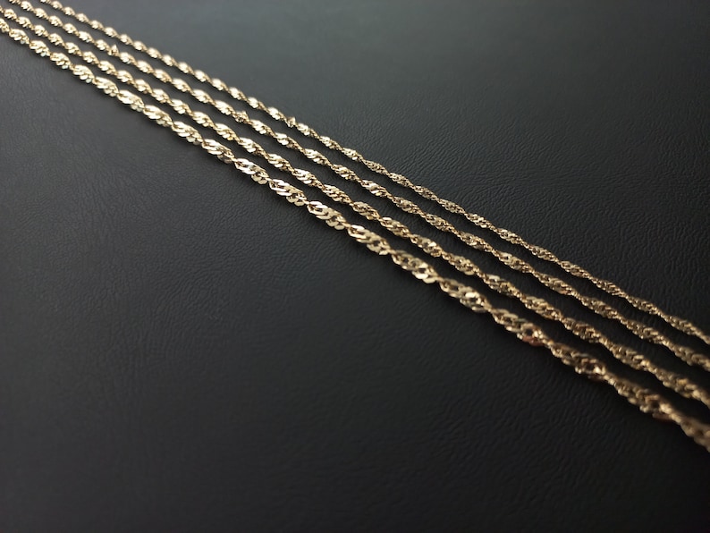 14K Gold Singapore Chain, Gold Chain, Special Chain, Man Gold Chain, Woman Gold Chain, Gift For Her, Special Singapore, Gold Singapore, Gift image 5