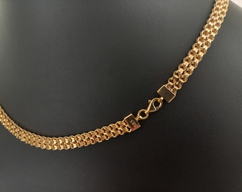 14K Gold Double Bismarck Chain, Europe Chain, Box Chain, Gold Man Chain, Women Chain gift, 14K Gold Bracelets,  Bismarck Bracelets, 14K Gift
