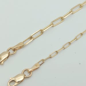 14K Gold Diamond Cut Solid Paperclip Chain, Solid Paperclip Bracelet, Solid Paperclip Necklace, Solid Gold Man and Woman Chain, 2mm - 3mm