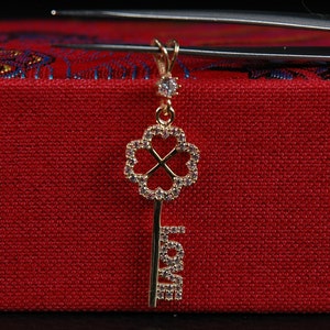 14K Gold Pendant, Love Key Necklace, Key to My Heart Jewelry, Sweetheart Key Necklace, Key Necklace Love Lock Pendant, Romantic Key Charm, image 5