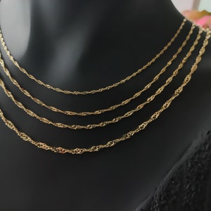 14K Gold Singapore Chain, Gold Chain, Special Chain, Man Gold Chain, Woman Gold Chain, Gift For Her, Special Singapore, Gold Singapore, Gift image 6