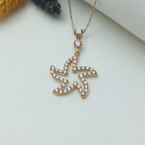 gold star charm, 14k star figure jewelry, cute star necklace, starburst pendant, elegant star charm, gemstone star pendant, star necklace