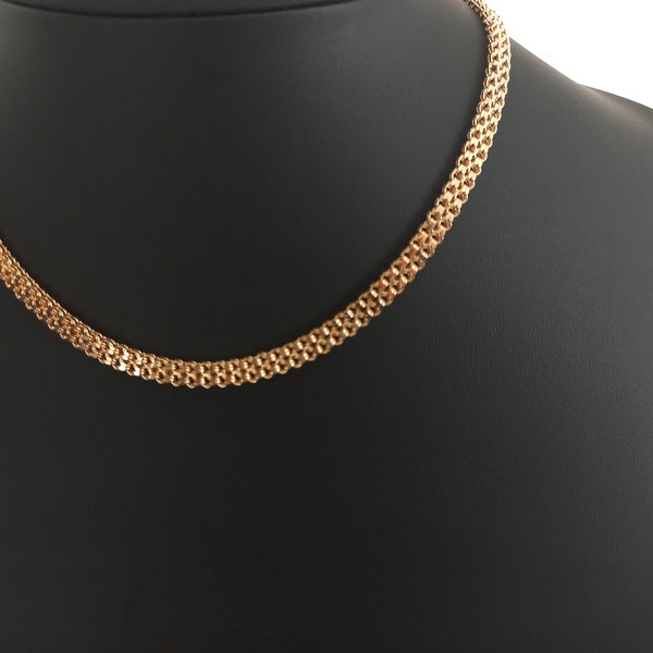 14K Gold Double Bismarck Chain, Europe Chain, Box Chain, İce Diamond Cut Chain, Gold Chain, Special Chain, minimalist chain, luxury chain,