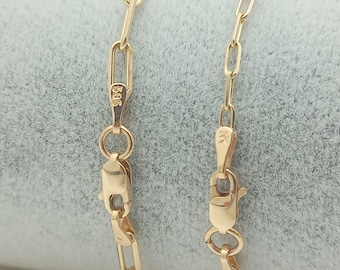 14K Gold Solid Paperclip Bracelet, Diamond Cut Paperclip bracelet, Solid Paperclip Bracelet, Solid Gold Paperclip, Solid Gold Woman Bracelet