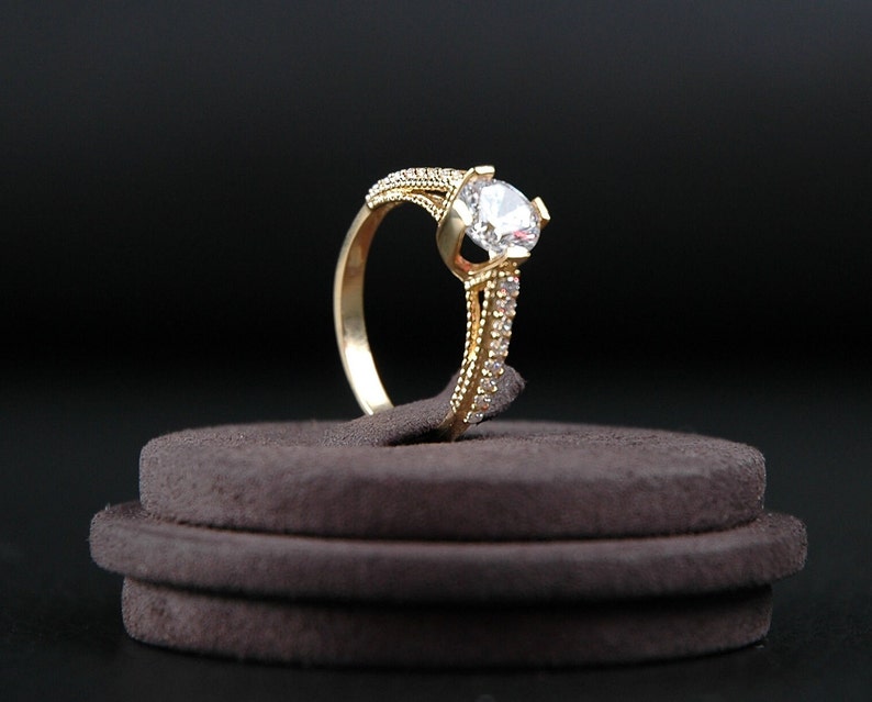 10K Gold Ring, 8K Gold Ring, gift ring, grandma ring, girls ring, mom ring, anniversary gift, Birthday gift for her, mothers day gift, zdjęcie 6