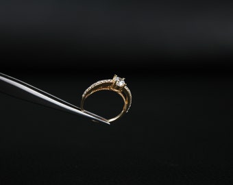 Anello d'oro 10K, anello d'oro 8K, anello da donna, regalo per la festa della mamma, regalo di compleanno, regalo di Natale, regalo per lei, anello della nonna, anello per ragazze, anello della mamma