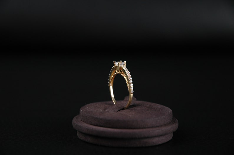 Bague en or 10K, bague en or 8K, bague pour femme, cadeau fête des mères, cadeau d'anniversaire, cadeau de Noël, cadeau pour elle, bague grand-mère, bague fille, bague maman image 9