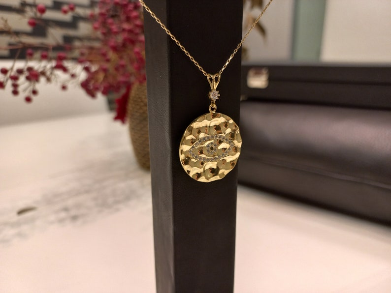 8K Gold Pendant, Charm necklace, women's pendant, mothers day gift, birthday gift, Fine Jewelry, christmas gift, gift for her, Love Gift imagem 10