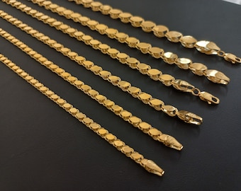 14K Gold Garibaldi Chain, Wheat Chain, Handcraft Chain, Garibaldi Chain, Mirror Chain, Handmade Chain, Gift Chain, Special Chain, 14K Gold