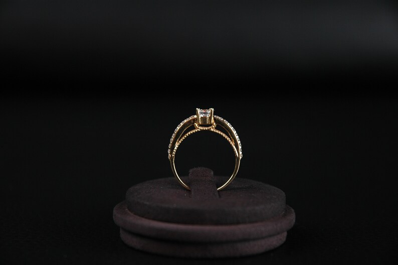 Bague en or 10K, bague en or 8K, bague pour femme, cadeau fête des mères, cadeau d'anniversaire, cadeau de Noël, cadeau pour elle, bague grand-mère, bague fille, bague maman image 8