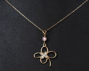 Colgante de oro de 14K, collar de floración floral, joyería colgante de flores, colgante de mamá, regalo del día de las madres, colgante de niñas, colgante de abuela, colgante de amor