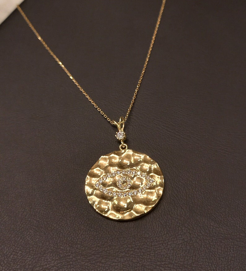 8K Gold Pendant, Charm necklace, women's pendant, mothers day gift, birthday gift, Fine Jewelry, christmas gift, gift for her, Love Gift imagem 2
