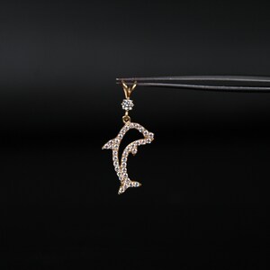 14K Gold Pendant, Dolphin Necklace, Gold Dolphin Necklace, Dolphin Pendant, mothers day gift, girls pendant, mom pendantgrandma pendant, image 8