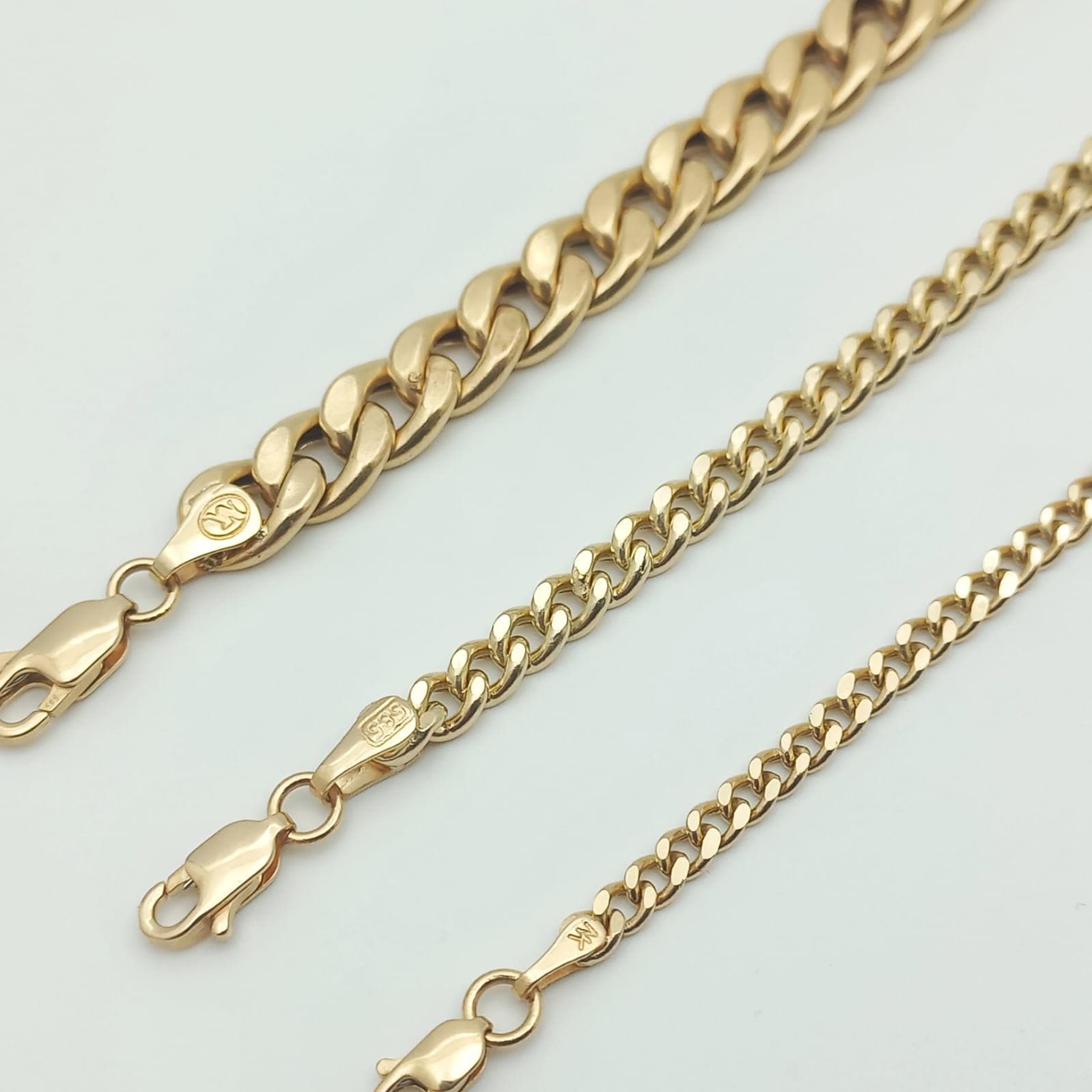 Collana Con Catena Cubana Miami In Oro Massiccio 14 Carati, Catena - Foto 11