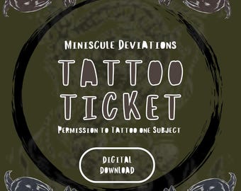 Tattoo Ticket Download- Any Design, Linoprint Artwork