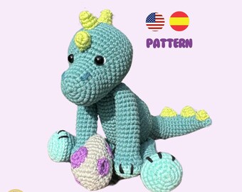 Amigurumi Crochet Pattern – Dinosaur with Egg | Irugrumis PDF