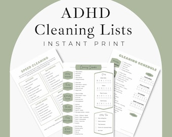 ADHD 掃除チェックリスト | ADHD 掃除ハック | ADHD 掃除のヒント | ADHD 掃除スケジュール | ADHD 寝室掃除チェックリスト | pdf
