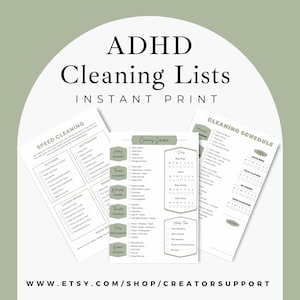 ADHD Cleaning Checklist | ADHD Cleaning Hack | ADHD Cleaning Tips | adhd cleaning schedule | adhd bedroom cleaning checklist | pdf